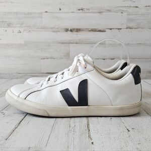 Veja Esplar Leather White And Black Sneakers Shoes Sz 9